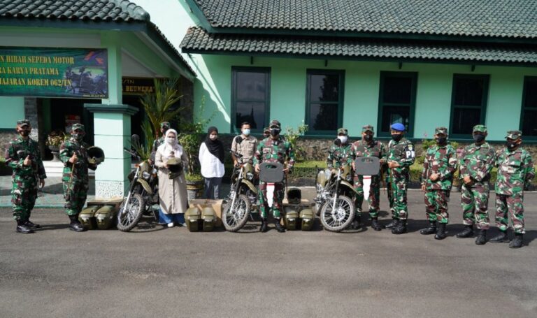 Korem 062/TN Menerima Hibah Sepeda Motor dari PT Infra Karya Pratama